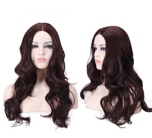 High temperature silk long curly hair matte big wave wig